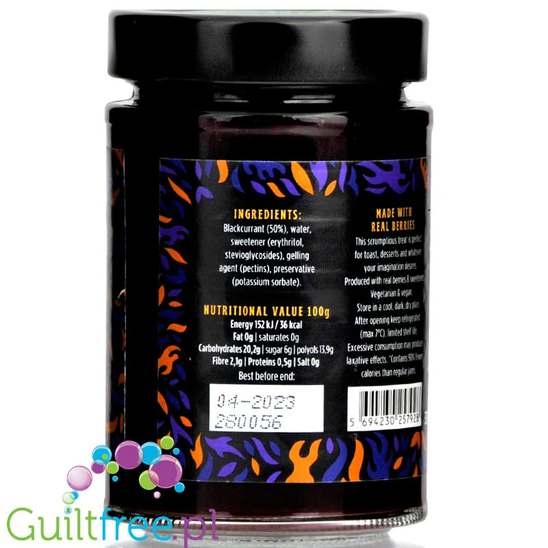 Good Good Keto Blackcurrant - dżem z czarnej porzeczki bez cukru, tylko 36kcal w 100g - Image 3