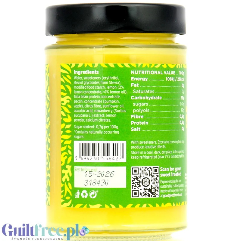 Good Good Keto Lemon Spread - wegański keto lemon curd bez cukru, 26kcal - Image 3