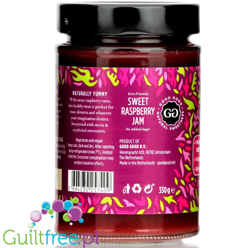 Good Good Keto Raspberry - dżem malinowy bez cukru, tylko 27kcal w 100g - Image 2