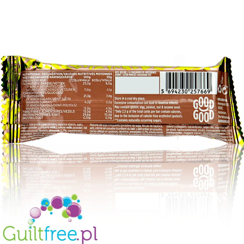 Good Good Krunchy Keto Almond Banana - ketogeniczny baton kakaowy z migdałami - Image 2