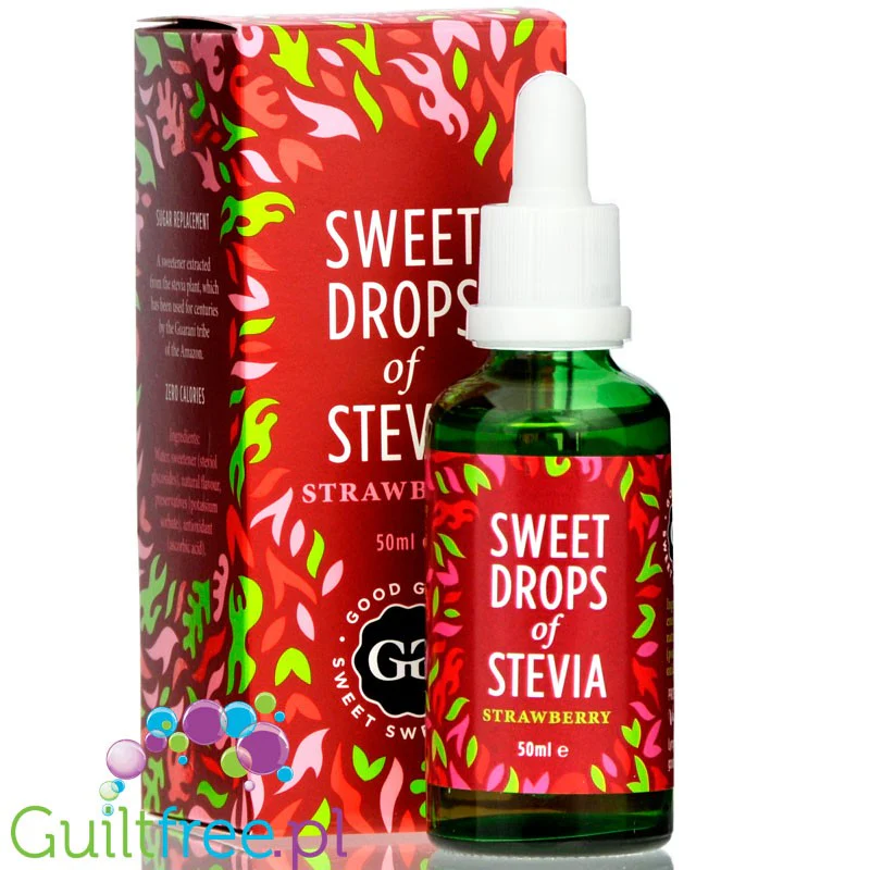 Good Good Sweet Drops of Stevia Strawberry, naturalny aromat ze stewią, Truskawka