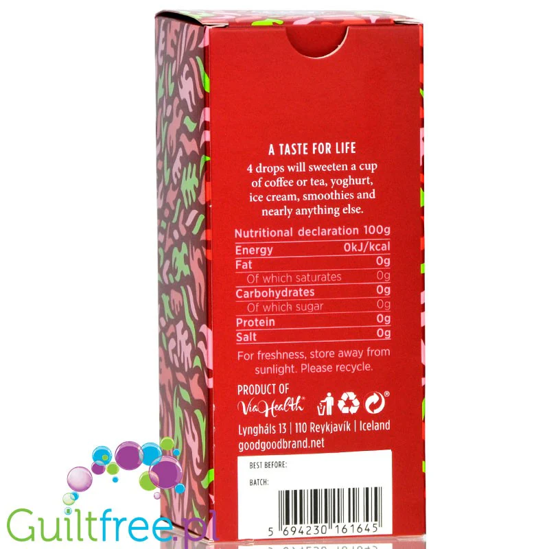 Good Good Sweet Drops of Stevia Strawberry, naturalny aromat ze stewią, Truskawka - Image 3