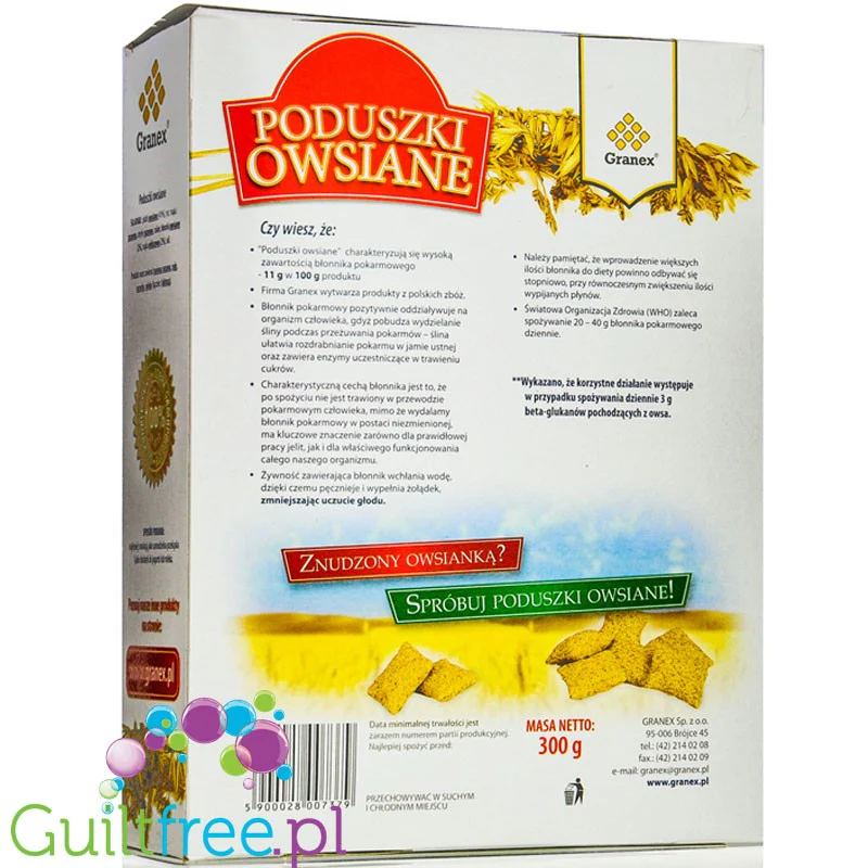 Granex owsiane poduszki śniadaniowe bez cukru i słodzików, źródło błonnika i betaglukanów - Image 3