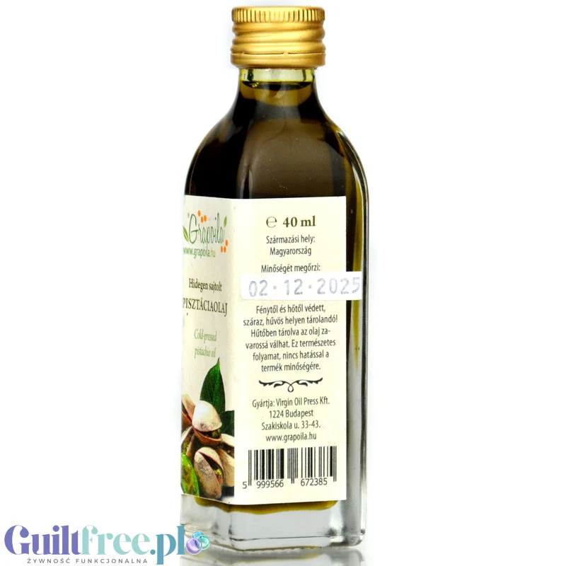 Grapoila Cold-Pressed Pistachio Oil - organiczny tłoczony na zimno olej pistacjowy 40ml - Image 3