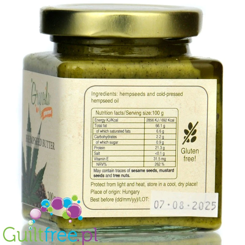 Grapoila Hemp Butter - surowa miazga z nasion konopi 100% - Image 2
