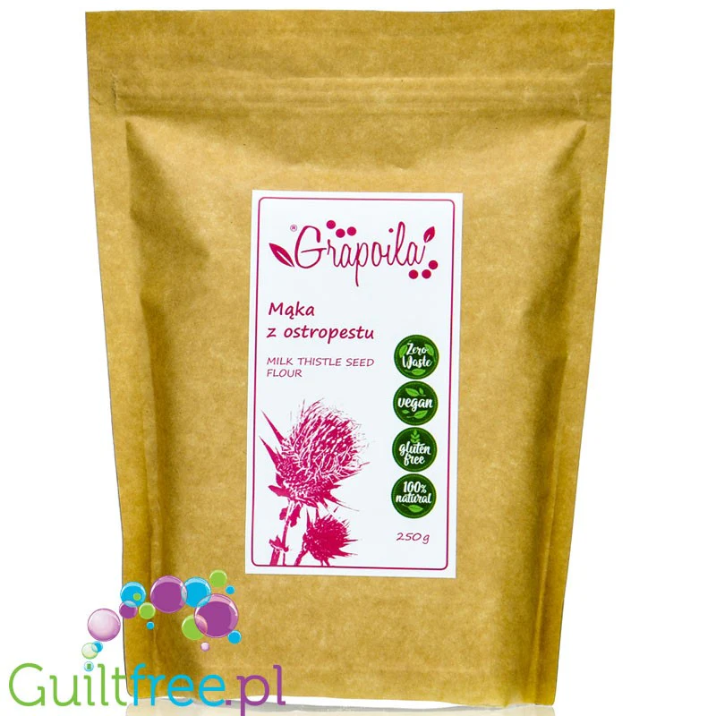 Grapoila Milk Thistle Seed - odtłuszczona mąka z ostropestu plamistego, 3% węglowodanów