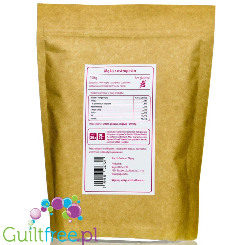 Grapoila Milk Thistle Seed - odtłuszczona mąka z ostropestu plamistego, 3% węglowodanów - Image 2