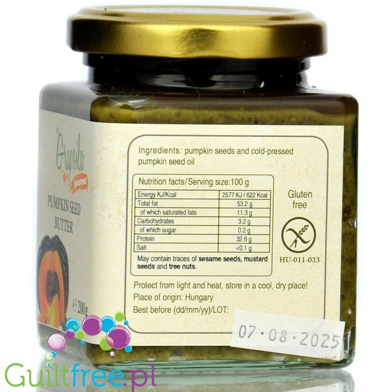 Grapoila Pumpkin Seed Butter Raw - surowa miazga z pestek dyni 100%, pasta dyniowa - Image 2