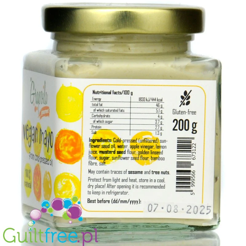 Grapoila Vegan Mayo - wegański majonez bez jaj i mleka z tłoczonego na zimno nierafinowanego oleju - Image 3