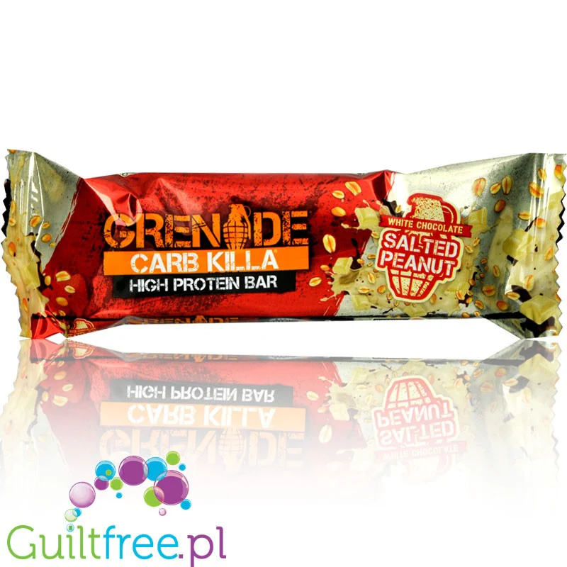Grenade Carb Killa White Chocolate Salted Peanut, baton białkowy 20g białka (Biała Czekolada, Solony Karmel & Orzechy Ziemne)