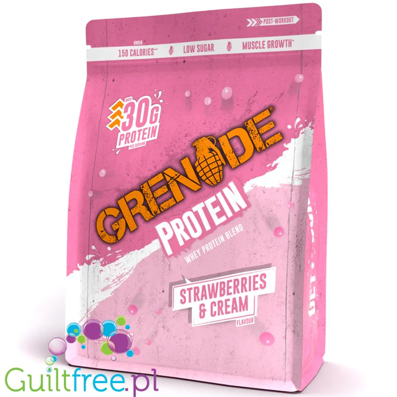 Grenade Protein Whey Strawberry Cream 2KG - WPC & WPI pyszne białko z enzymami trawiennymi DigeZyme - Image 2