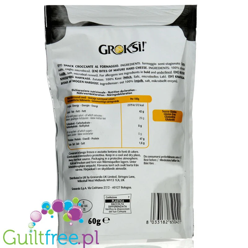 Groksì! Snack Croccante Classico - pieczone keto plasterki Grana Padano 0 węglowodanów - Image 3