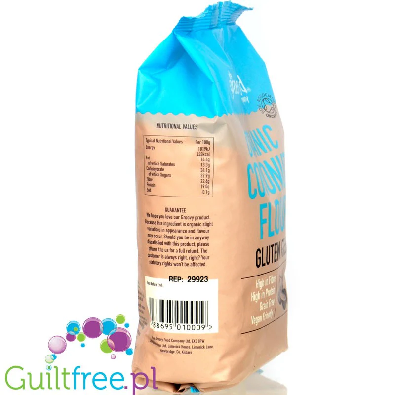 Groovy Food Coconut Flour - organiczna odtłuszczona mąka kokosowa 0,5kg - Image 4