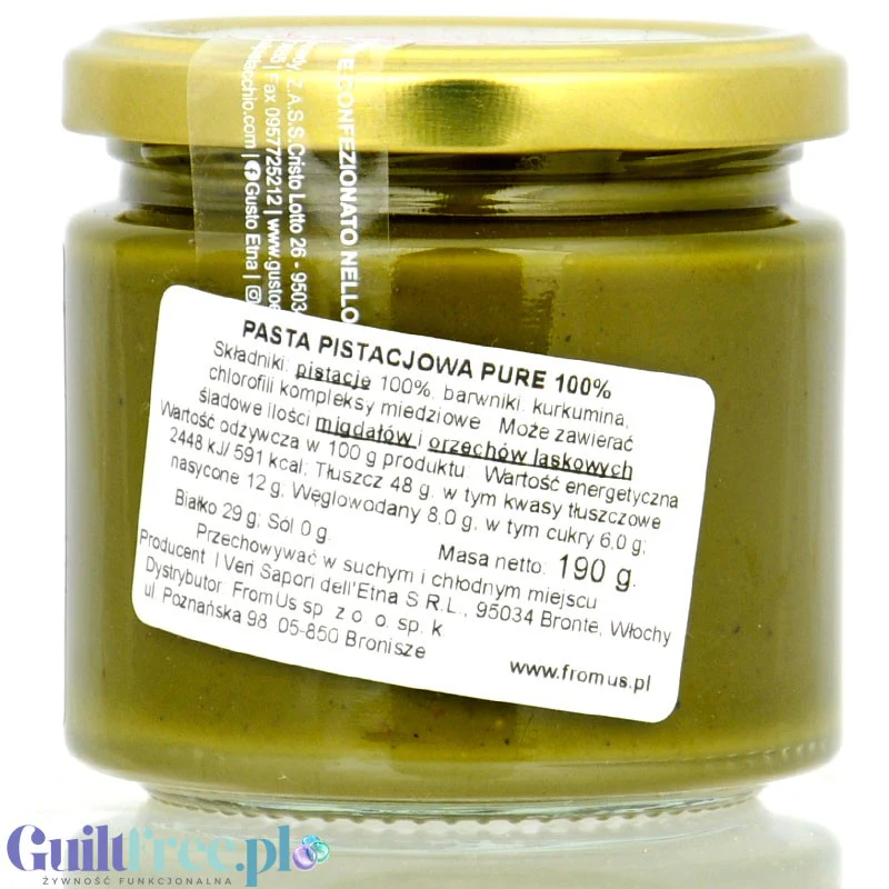 Gusto Etna Pasta di Pistacchio - sycylijski krem pistacjowy 99,9% pistacji bez cukru i słodzików - Image 2
