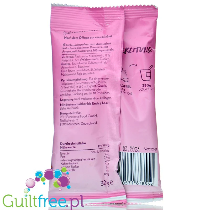 GymQueen Flavy Powder Cookies & Cream - skoncentrowany aromat słodzący w proszku, Ciastek z kremem - Image 2