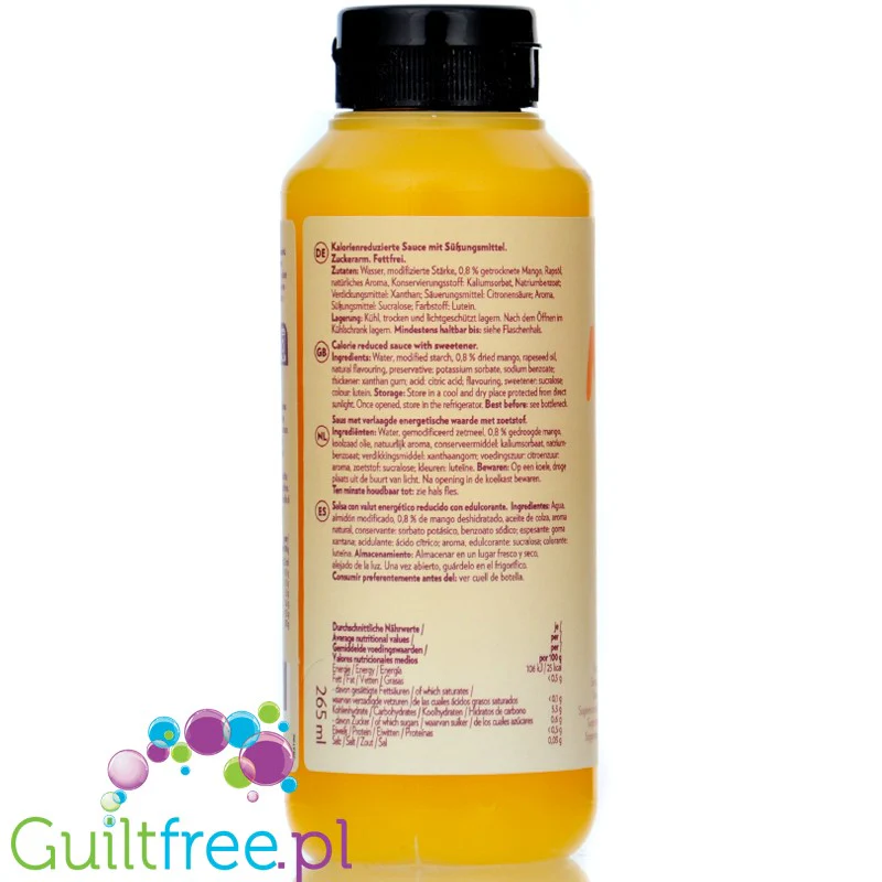 GymQueen Mamma Mia Sauce Mango - niskokaloryczny syrop bez cukru i tłuszczu 25kcal - Image 2