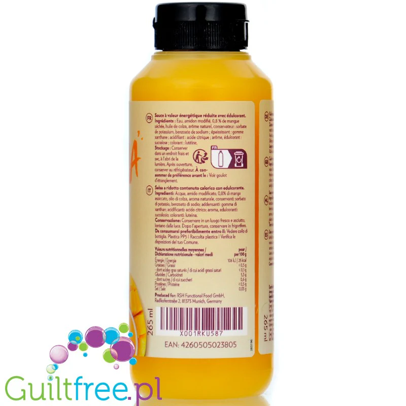 GymQueen Mamma Mia Sauce Mango - niskokaloryczny syrop bez cukru i tłuszczu 25kcal - Image 3