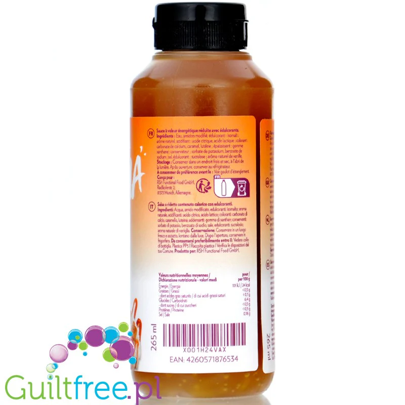 GymQueen Mamma Mia Sauce Salted Caramel - syrop bez cukru, 24kcal, smak Solony Karmel - Image 3