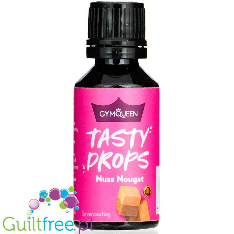 GymQueen Tasty Drops Nut Nougat - słodzony aromat spożywczy, Nugat Orzechowy