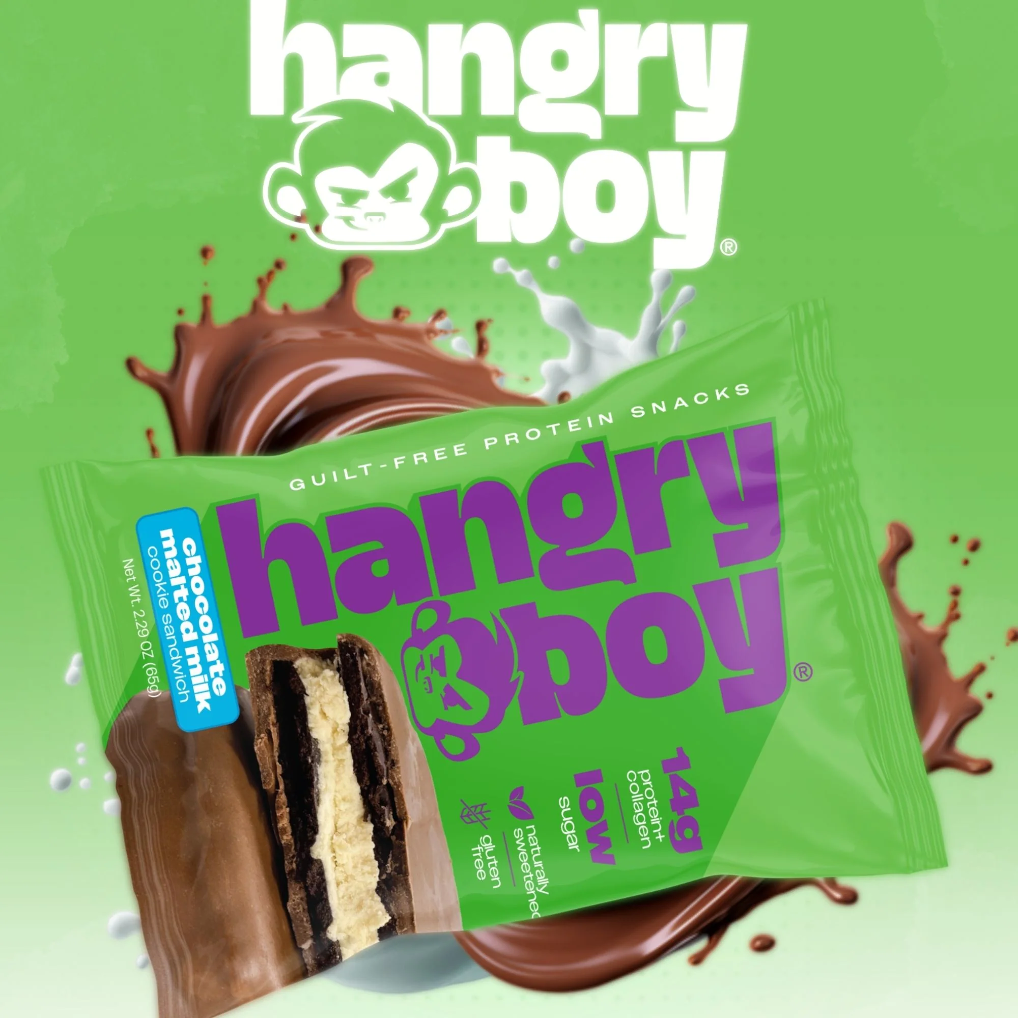 HangryBoy Protein Cookie Chocolate Malted Milk - PRookie ciastko białkowe a la alfajores z kremem i czekoladą - Image 2