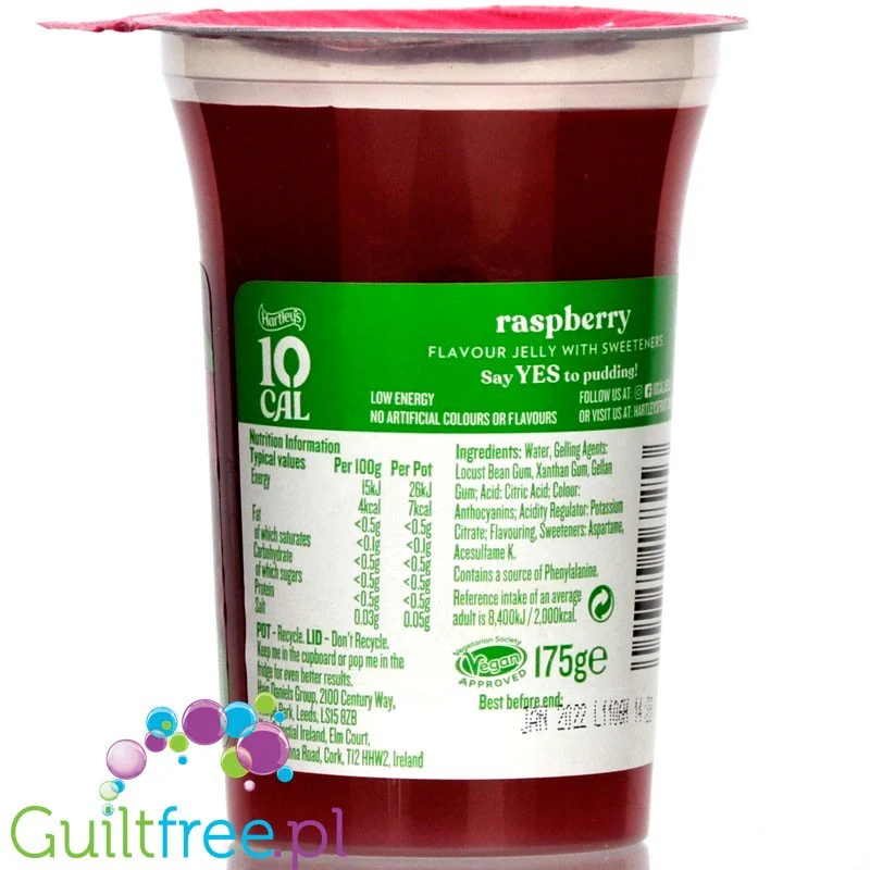 Hartley's Raspberry & Cranberry Jelly 10cal - gotowa galaretka bez cukru 10kcal, Malina & Żurawina - Image 2
