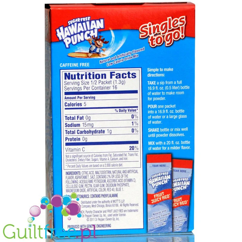 Hawaiian Punch Singles to Go! Fruit Juicy Red - saszetki bez cukru, napój instant, - Image 4