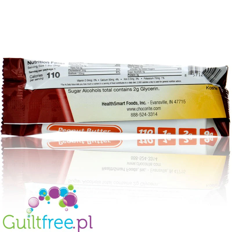 Healthsmart ChocoRite Snack Bar Peanut Butter 110kcal - baton białkowy bez cukru i bez maltitolu - Image 4