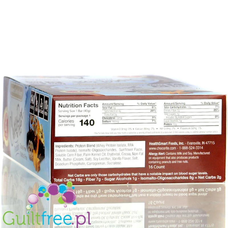 Healthsmart ChocoRite Caramel Cookie Dough PUDEŁKO x 16szt baton białkowy bez cukru i bez maltitolu - Image 4