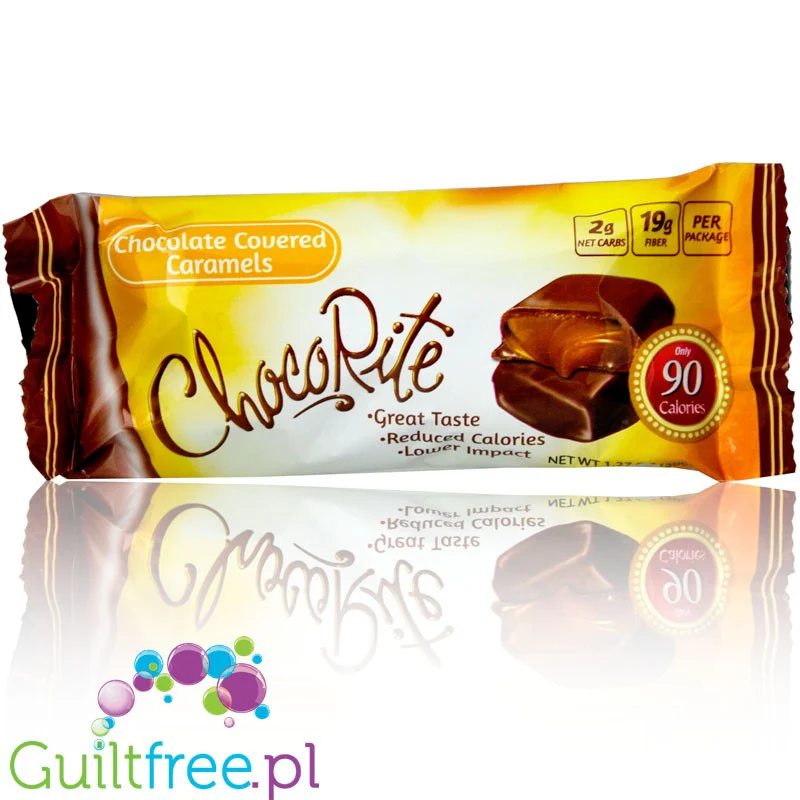 Healthsmart ChocoRite Chocolate Covered Caramels PUDEŁKO x 16 SZT - niskokaloryczne czekoladki bez cukru z masą karmelową - Image 3
