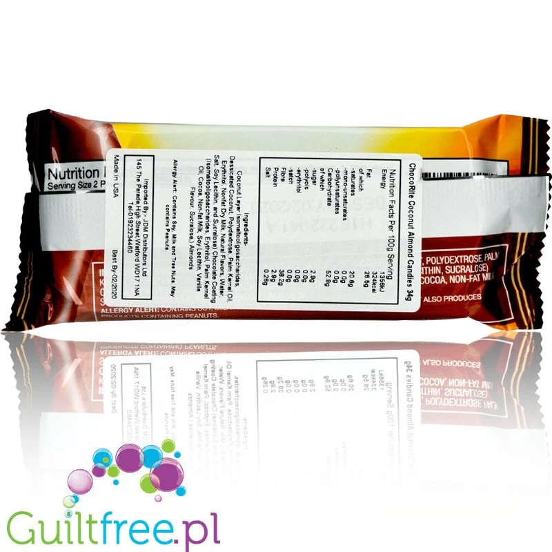 Healthsmart ChocoRite Coconut Almond - PUDEŁKO x 16 SZT -  czekoladki kokosowo-migdałowe w polewie bez cukru - Image 2