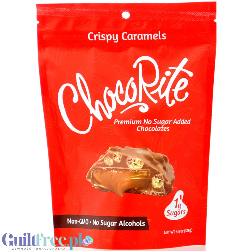 Healthsmart ChocoRite Crispy Caramels - niskokaloryczne czekoladki bez cukru z masą karmelową
