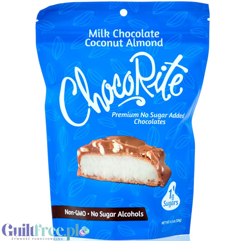 Healthsmart ChocoRite Milk Chocolate Coconut Almond - czekoladki w polewie bez cukru