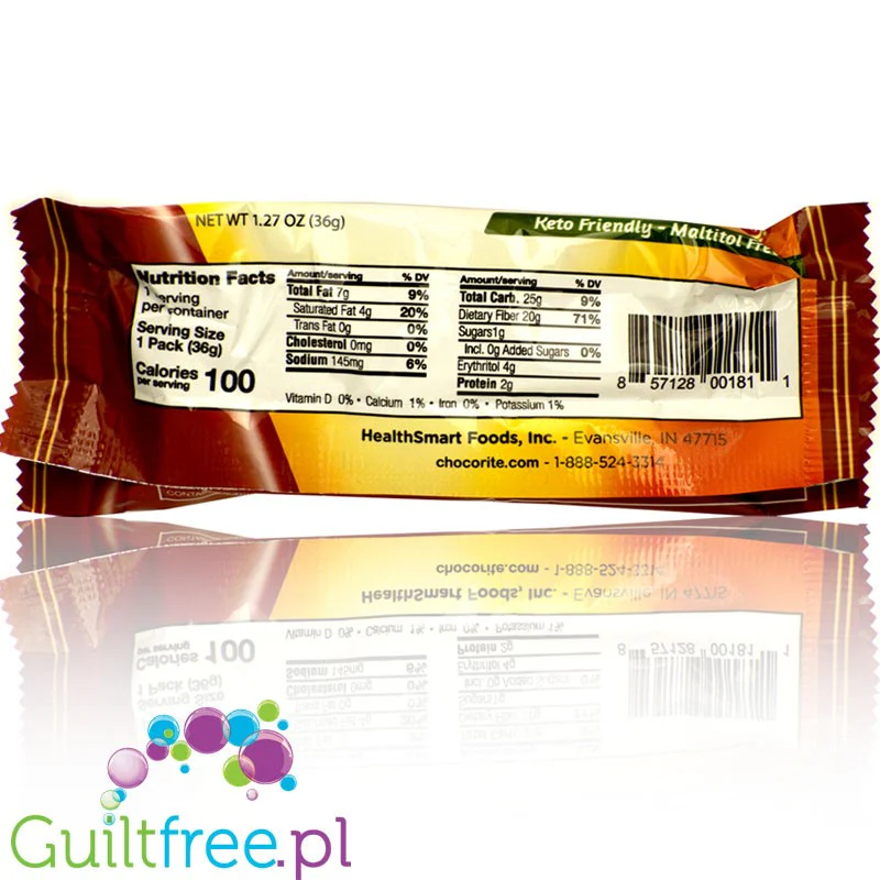 Healthsmart Chocorite Peanut Butter Patties - czekoladki z masłem orzechowym, 55% błonnika, 50kcal - Image 3