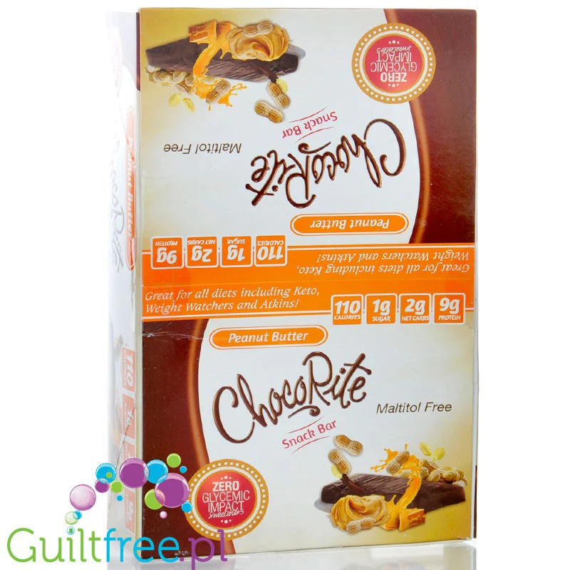 Healthsmart ChocoRite Snack Bar Peanut Butter PUDEŁKO x 16 SZTUK - baton białkowy bez cukru i bez maltitolu
