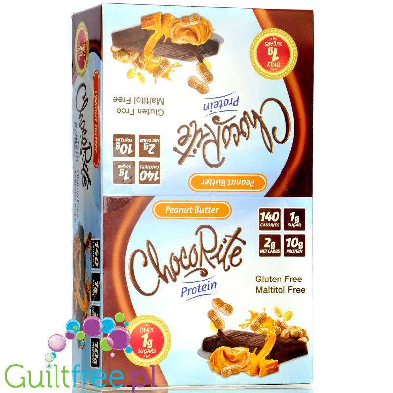 Healthsmart ChocoRite Snack Bar Peanut Butter PUDEŁKO x 16 SZTUK - baton białkowy bez cukru i bez maltitolu - Image 2