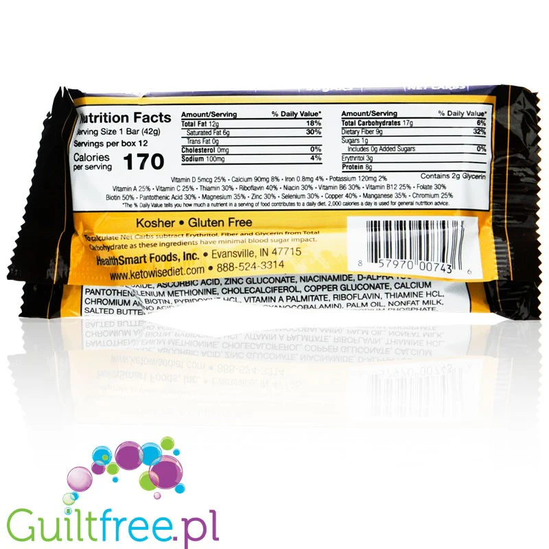 Healthsmart Keto Wise Chocolate Almond Blast - ketogeniczny baton Czekolada & Migdały 170kcal - Image 2