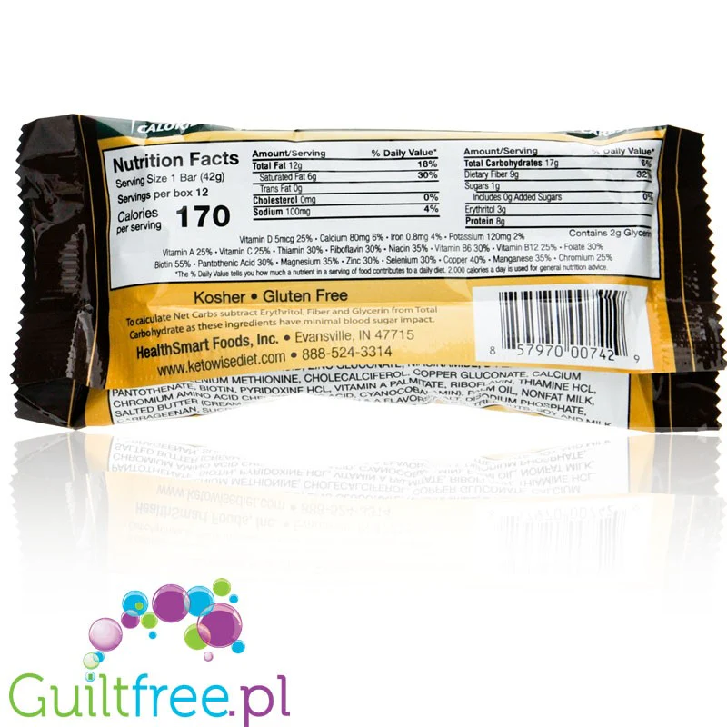 Healthsmart Keto Wise Chocolate Peanut Blast  - ketogeniczny baton Czekolada & Orzechy 170kcal - Image 2