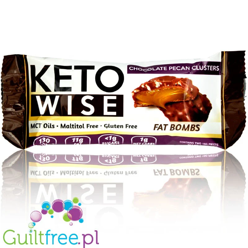 Healthsmart keto Wise Fat Bomb, Chocolate Pecan Clusters PUDEŁKO x 16 SZTUK, keto czekoladki - Image 4