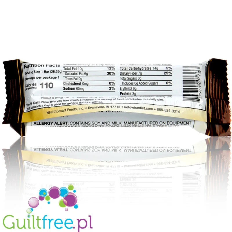 Healthsmart Keto Wise Fat Bombs Dark Chocolate - keto baton z ciemnej czekolady 110kcal - Image 2