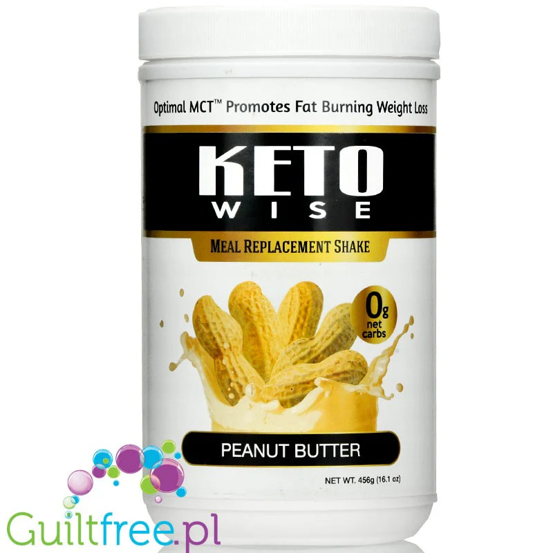 Healthsmart Keto Wise Meal Replacement Shake, Peanut Butter - orzechowy keto koktajl z MCT, zero węglowodanów - Image 4