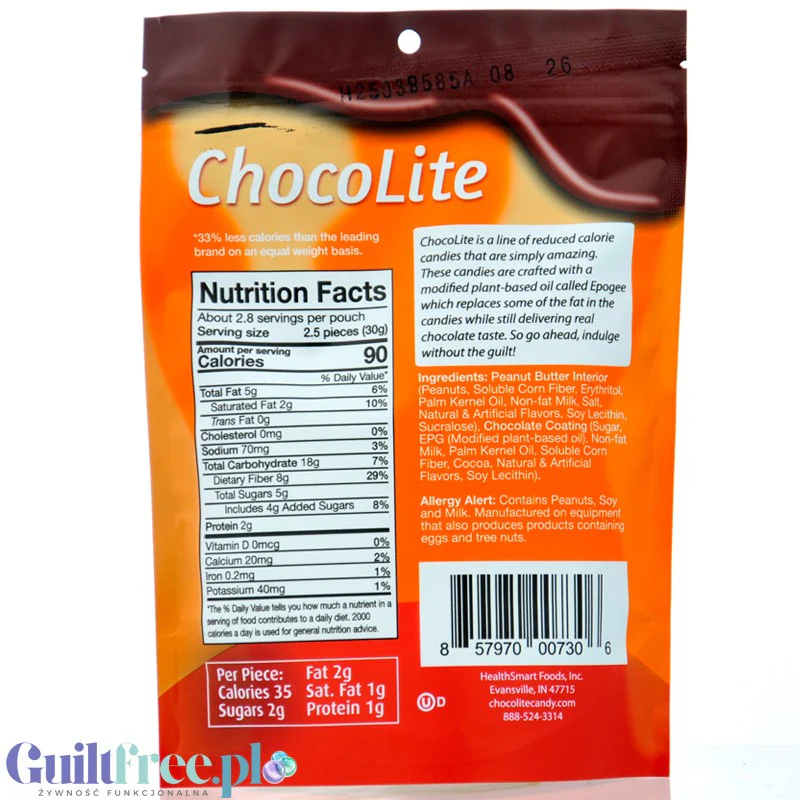 Healthsmart Sweet Nothings Chocolite Peanut Butter Patties - czekoladki z masłem orzechowym o obniżonej zawartości tłuszczu - Image 2