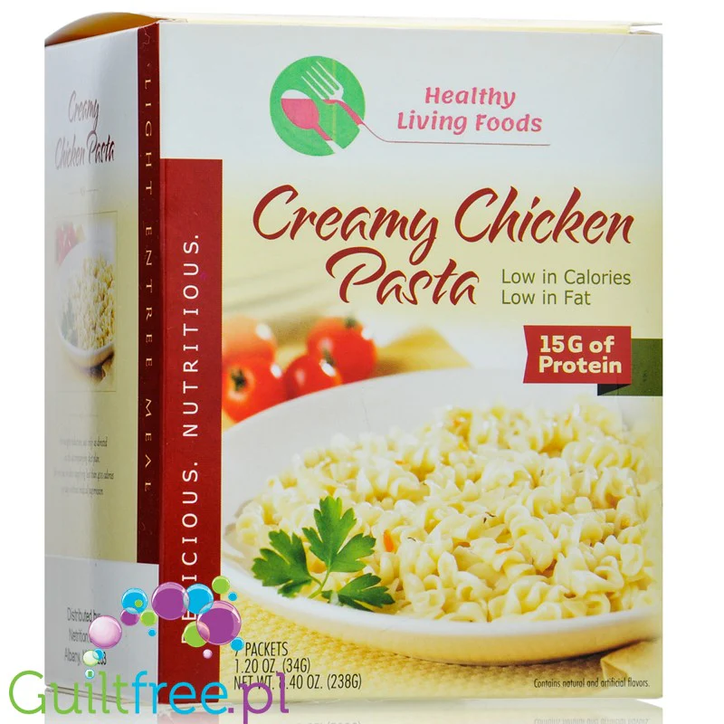 Healthy Living Creamy Chicken Pasta, makaron z kremowym sosem o smaku kurczaka 15g białka & 2g tłuszczu