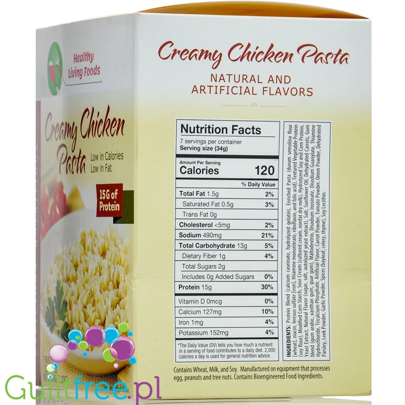 Healthy Living Creamy Chicken Pasta, makaron z kremowym sosem o smaku kurczaka 15g białka & 2g tłuszczu - Image 3