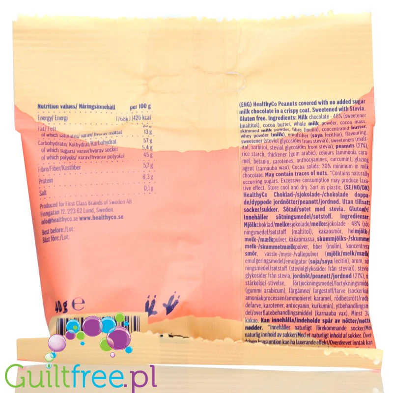 HealthyCo Chocolate Peanuts - lukrowane orzechy w czekoladzie bez dodatku cukru - Image 2