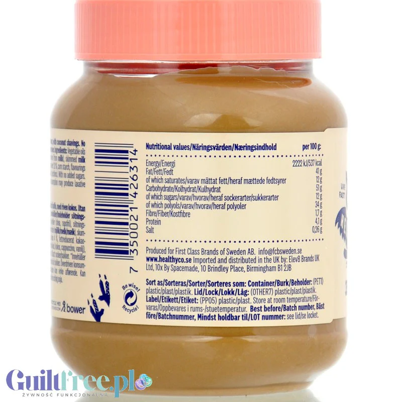 HealthyCo Nella Chocolate Ball - krem czekoladowy o smaku kawy i kokosa, bez cukru i oleju palmowego - Image 2