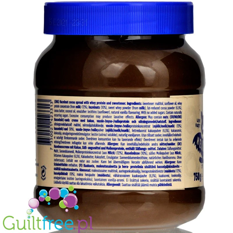 HealthyCo Proteinella XXL - krem czekoladowy z orzechami laskowymi, bez cukru i oleju palmowego 750g - Image 2