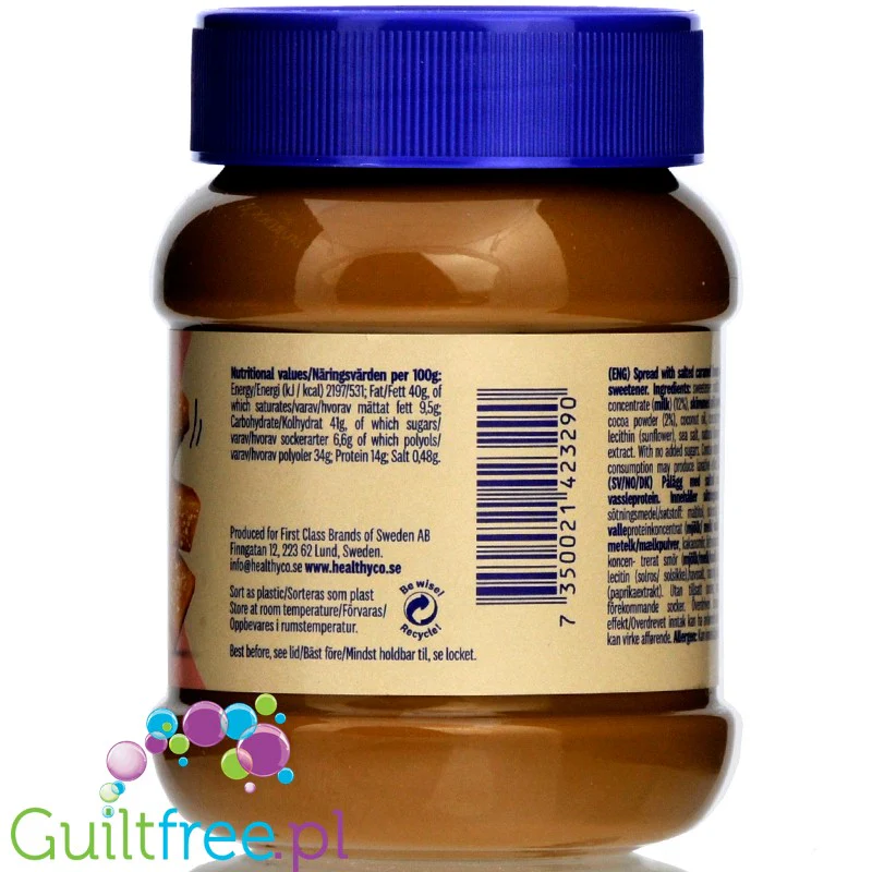 HealthyCo Proteinella Salted Caramel - proteinowy krem Solony Karmel, bez cukru i oleju palmowego - Image 4