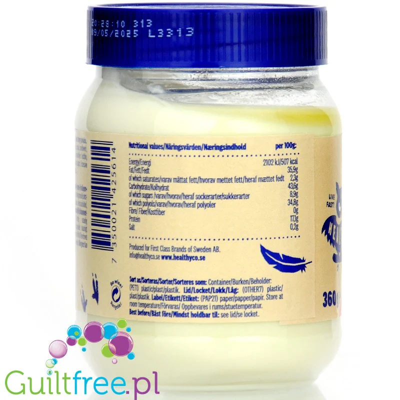 HealthyCo Proteinella White - krem Biała Czekolada, bez cukru i oleju palmowego - Image 3