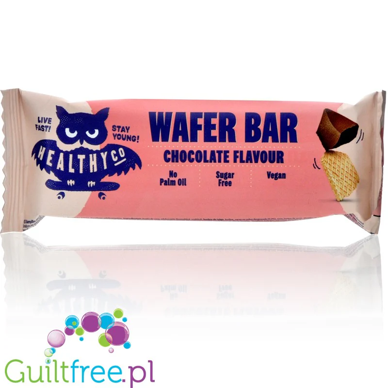 HealthyCo Wafer Bar, Chocolate - wegański wafelek bez cukru z kremem kakaowym