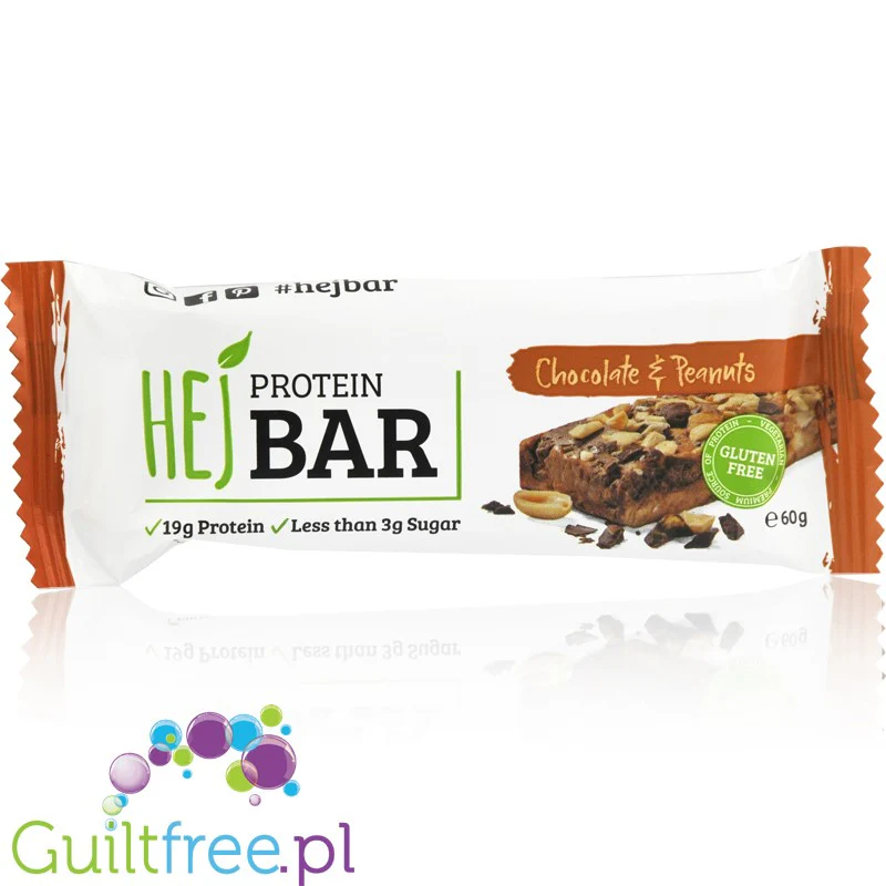 HEJ Bar Chocolate & Peanut - baton białkowy słodzony tylko stewią Czekolada & Masło Orzechowe